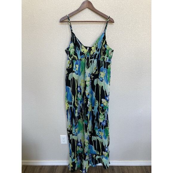 Old Navy Dresses & Skirts - NWOT Old Navy Tropical Floral Maxi Dress sz XL Hawaiian v neck gauzy boho beachy